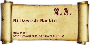 Milkovich Martin névjegykártya