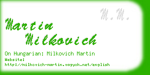 martin milkovich business card